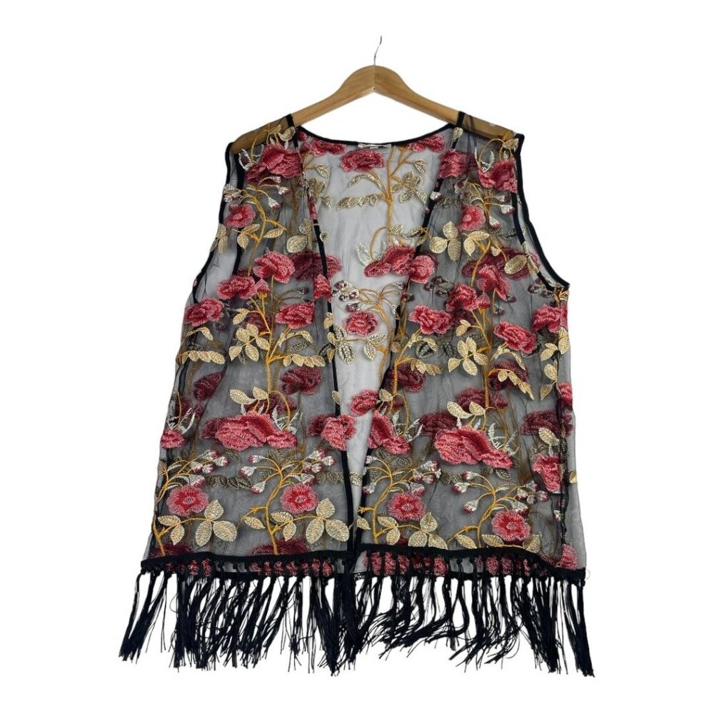 Southern‎ Stitch Floral Print Fringe Cardigan